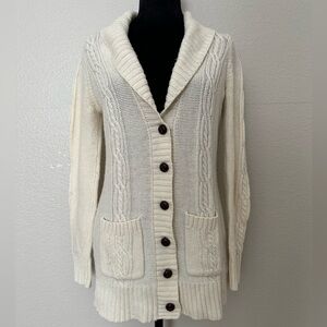 Gharani Strok London brand light cream color knitted cardigan size XS